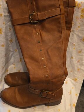 SHAN Brown Women's Combat/Moto Riding Boots
